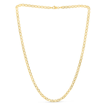 14K Yellow Gold 4.5mm Mariner 24 Chain with Lobster Lock
